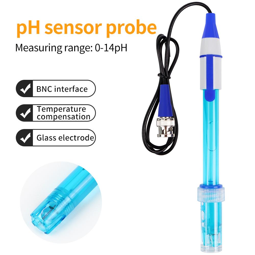 PH Probe BNC Interface Connector PH Replacement Sensor IP65 Glass Electrode Probe for Laboratory Aquarium Tank