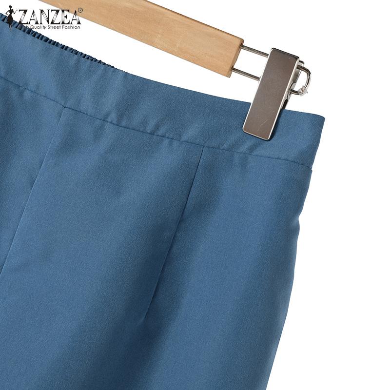 ZANZEA Женские летние комплекты из маек с круглым вырезом и карманами