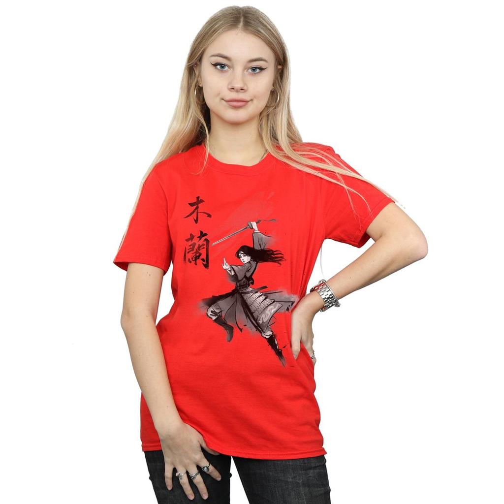 Disney Womens/Ladies Mulan Movie Sword Jump Cotton Boyfriend T-Shirt