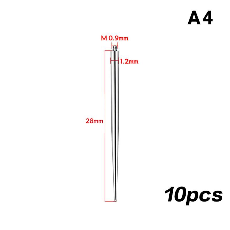 Инструмент-направитель для вставки пирсинга, конический стержень, 10 шт., нержавеющая сталь, для безопасного пирсинга носа, губы, пупка, тела, растяжения