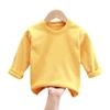 Kids' Warm Long Sleeve Solid Color Crew Neck T-Shirt for Fall/Winter