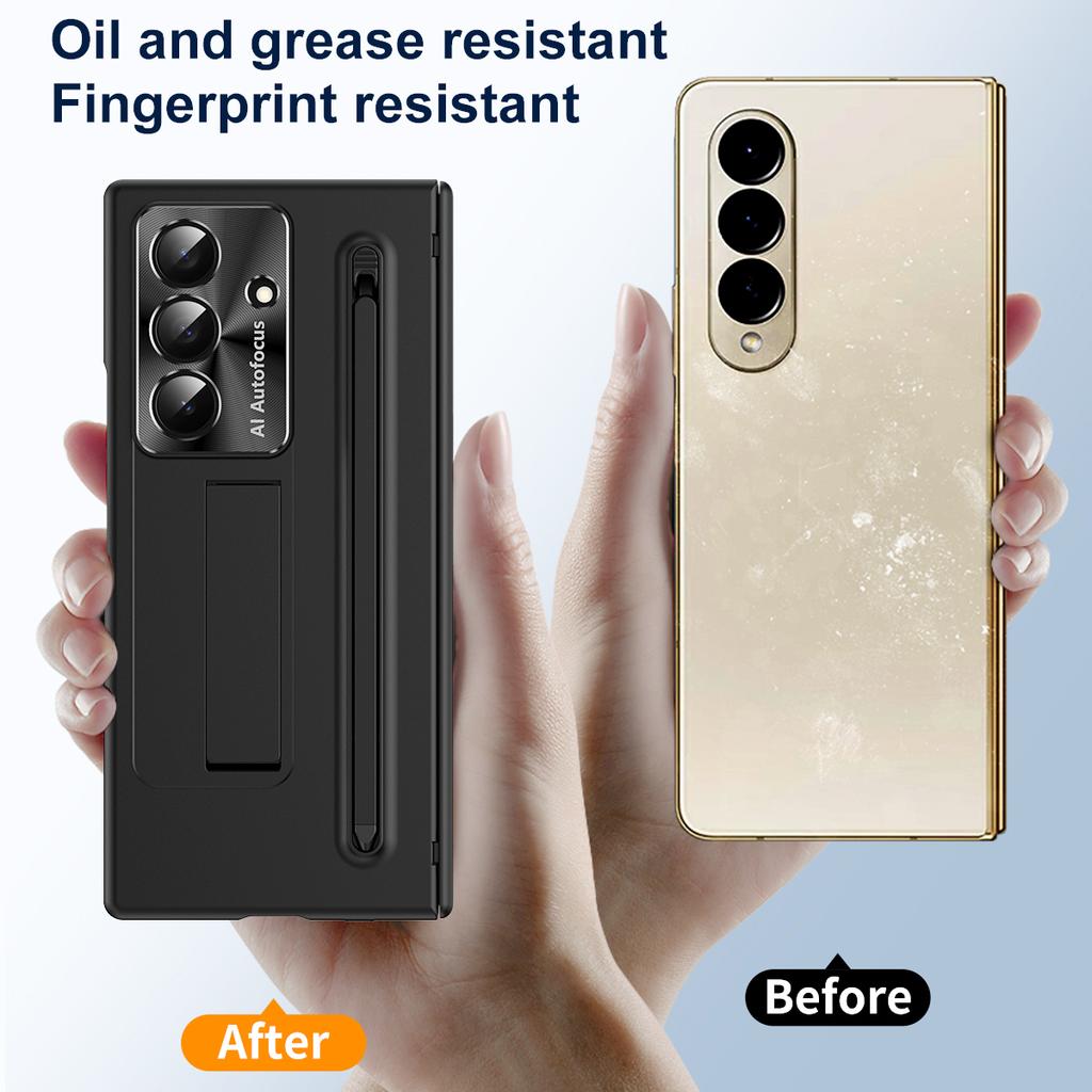 For Samsung Galaxy Z Fold7 5G Case PC Cell Phone Cover with Kickstand and Stylus Pen