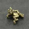 1 Pcs Vintage Brass Turtle Back Frogs Micro Sculpture Tea Pet Collection Ornaments Home Decor Room Tabletop Handicraft Model