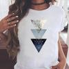 Geometric Trend 90s Sweet Lovely Cute Graphic Tee Print Ladies Female T Clothing Summer Top Casual Short Sleeve Women's Fashion T-shirt