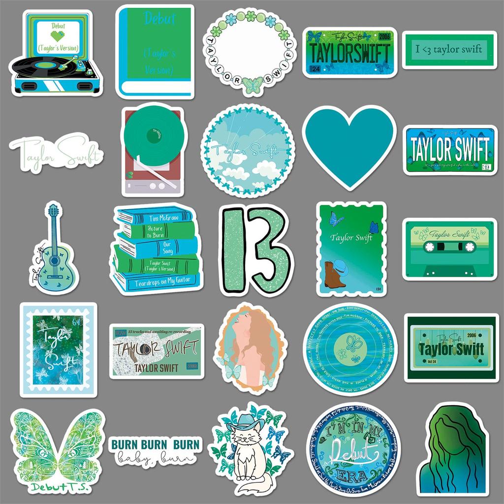 50 Taylor Self-Titled Album Stickers - Waterproof Decor for Phone Cases