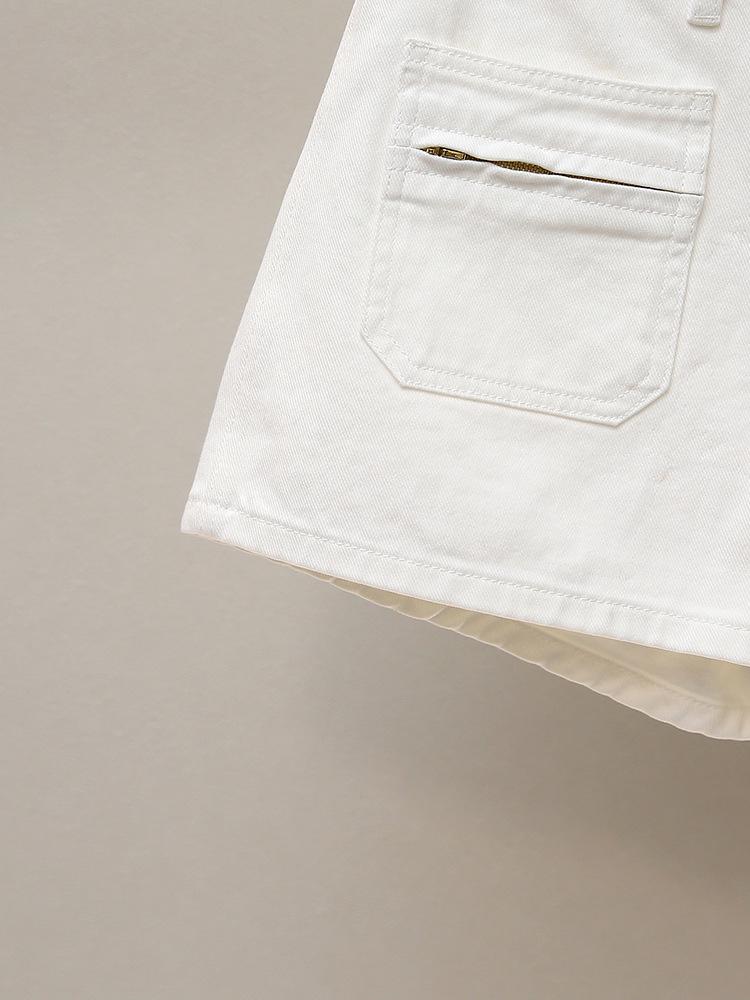 Женские осенние шорты А-силуэта в стиле кэжуал с карманами карго и молнией