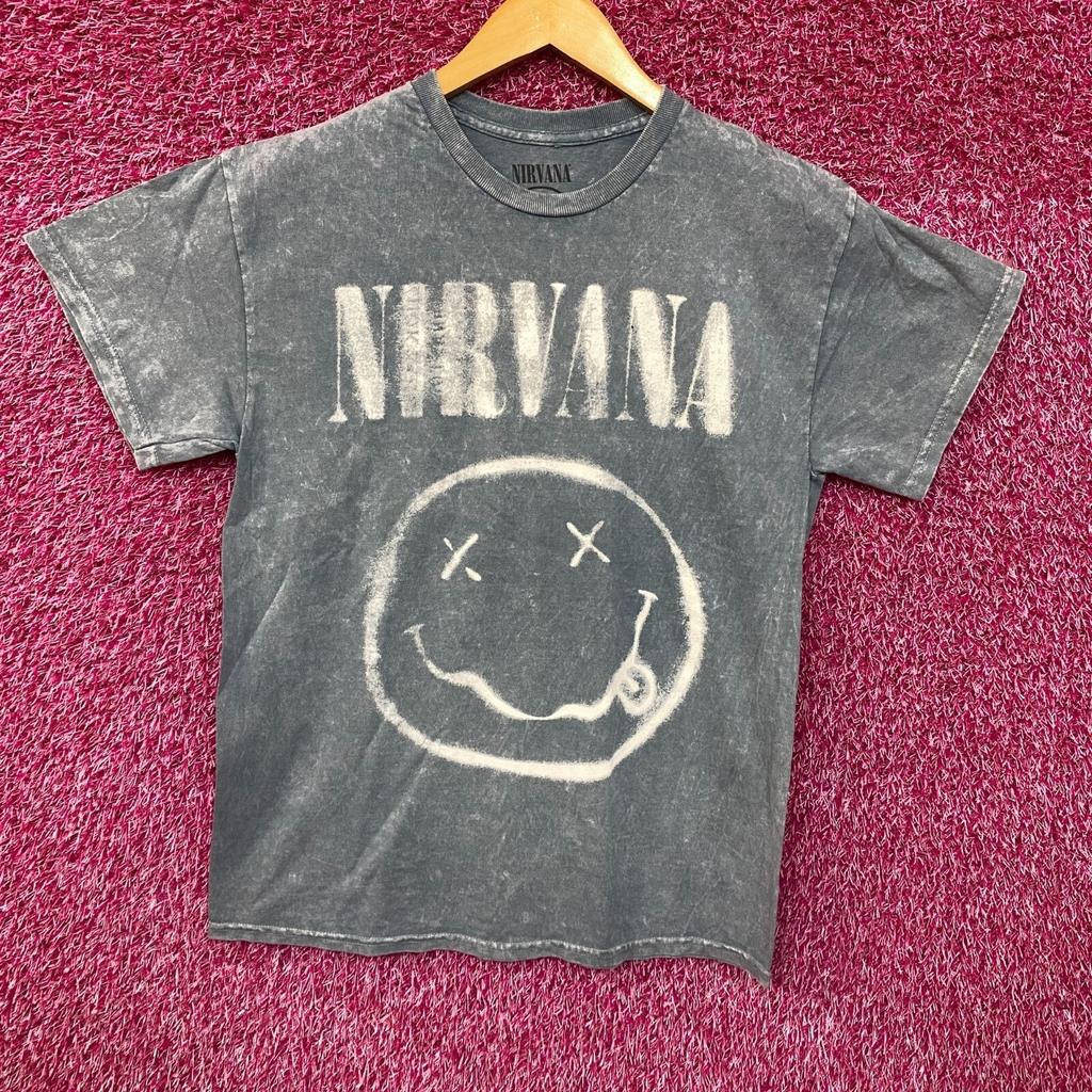 Серый футболка Nirvana Nevermind Мертвый Смайли