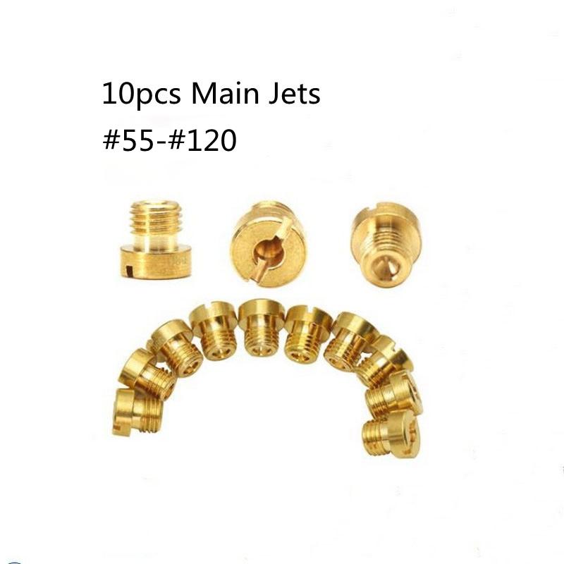 10Pcs M6 Carburetor Main Jets PHBH PHBL 55-120# For DellOrto FRD PHF VHB VHSH Injector Nozzle Thread 6mm Motorcycle Carburador