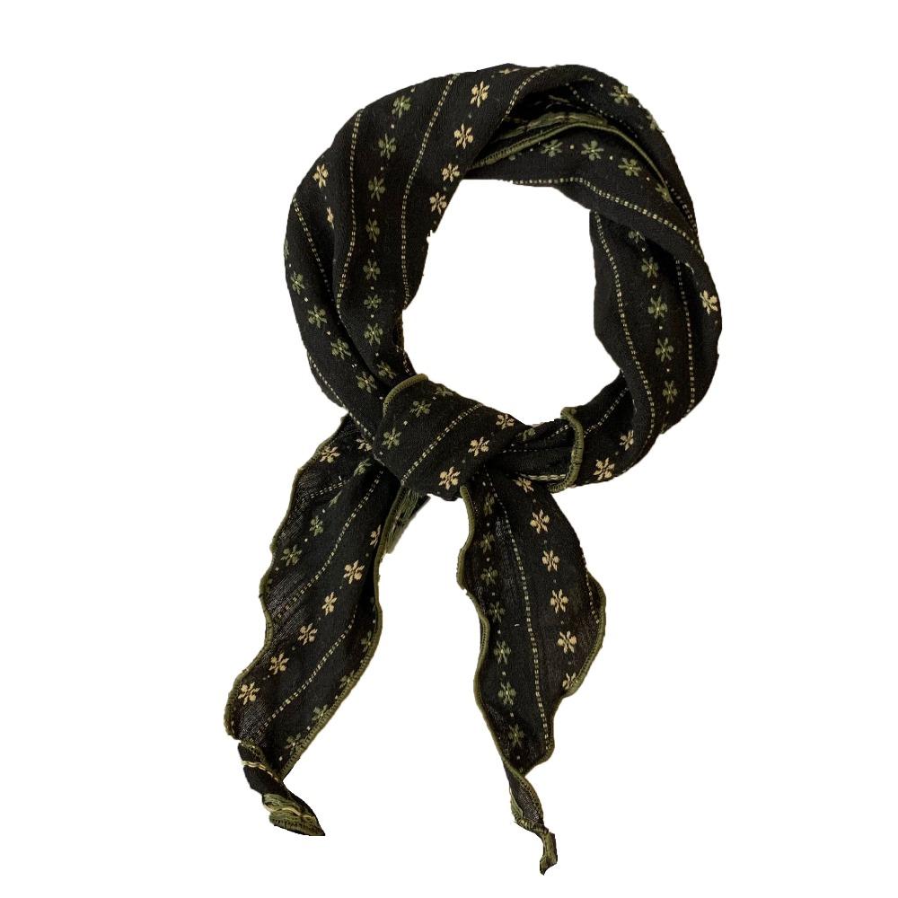 Sweet Snow Flower Scarves Korean Style Cotton Linen Headscarf Exquisite Triangle Hijab Scarf  Woman