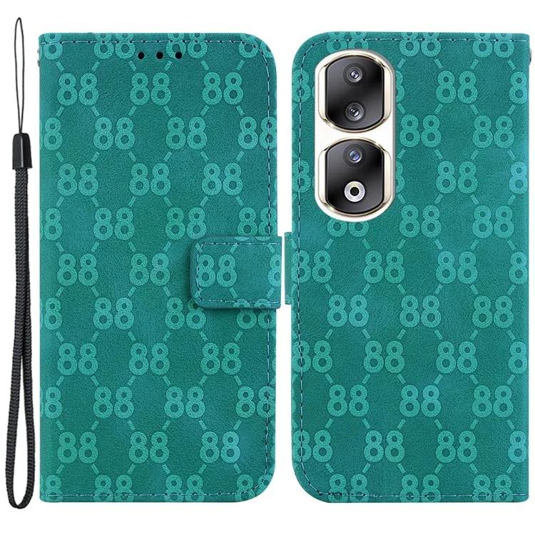 Shockproof Leather Cover for Honor 90 Pro Double 8-Shape Imprinted Wallet Stand Phone Case