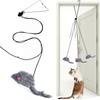 Интерактивная игрушка для кошек, подвесная дверь, выдвижная веревка для захвата кошек, черная палка для дразнения мышей, домашние игрушки для кошек, развлечение и игра-тренировка
