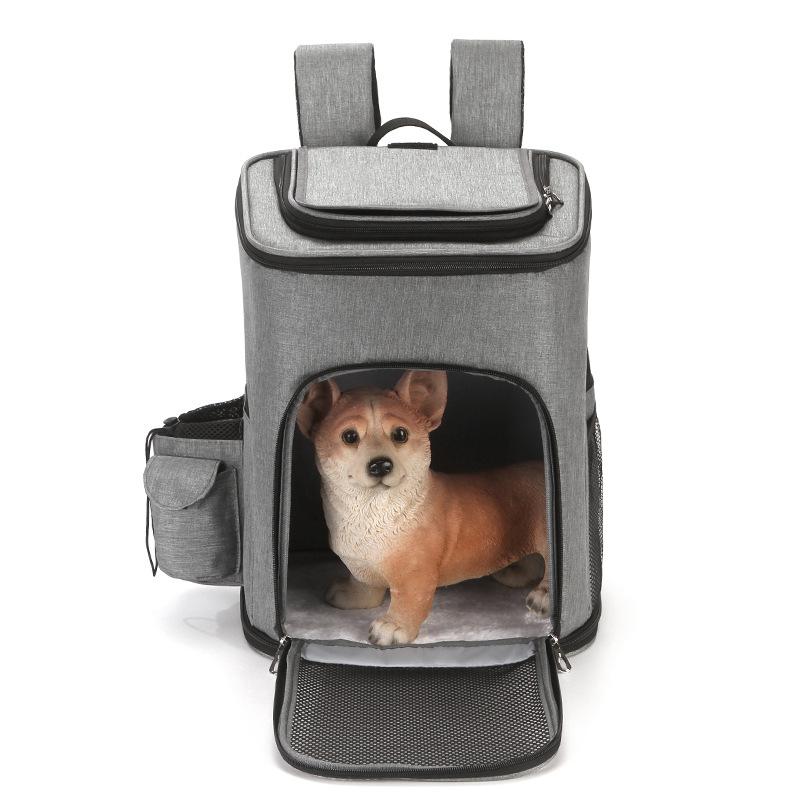 Foldable Breathable Pet Backpack Portable Dual‑Shoulder Outdoor Travel Carrier Bag Lightweight Storage Pack for Dogs Cats Pet Supplies