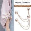Multi-Function Magnetic Clothing Clip with Chain Multi-Purpose Pinless Metal Buttons Clip Clothes Scarf Trouser Legs Cuff Fixing Magnet Pin
