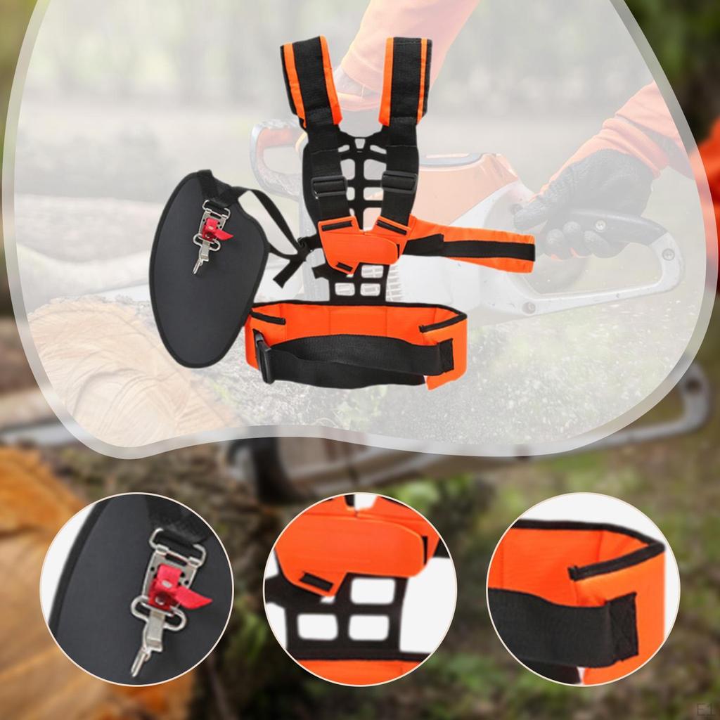 Trimmer Harness Petrol Strap Double Shoulder Pad Comfortable Adjustable for Garden Er