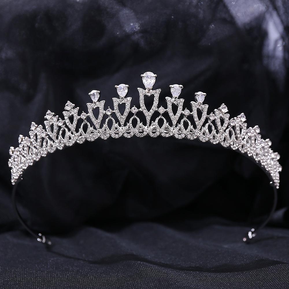 Корейские аксессуары для волос свадебная корона из циркона в форме цветка бриллиантовая тиара свадебное платье аксессуары