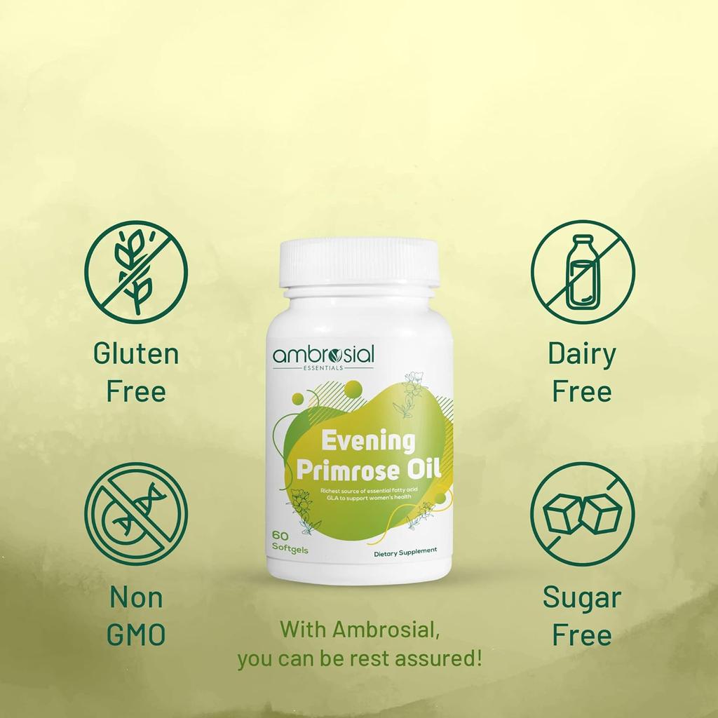 Масло вечерней примулы Божественное 1000 мг (ЭПО) | Капсулы с маслом примулы холодного отжима | Высококонцентрированные капсулы с маслом примулы вечерней (Упаковка из 1-60 мягких капсул)