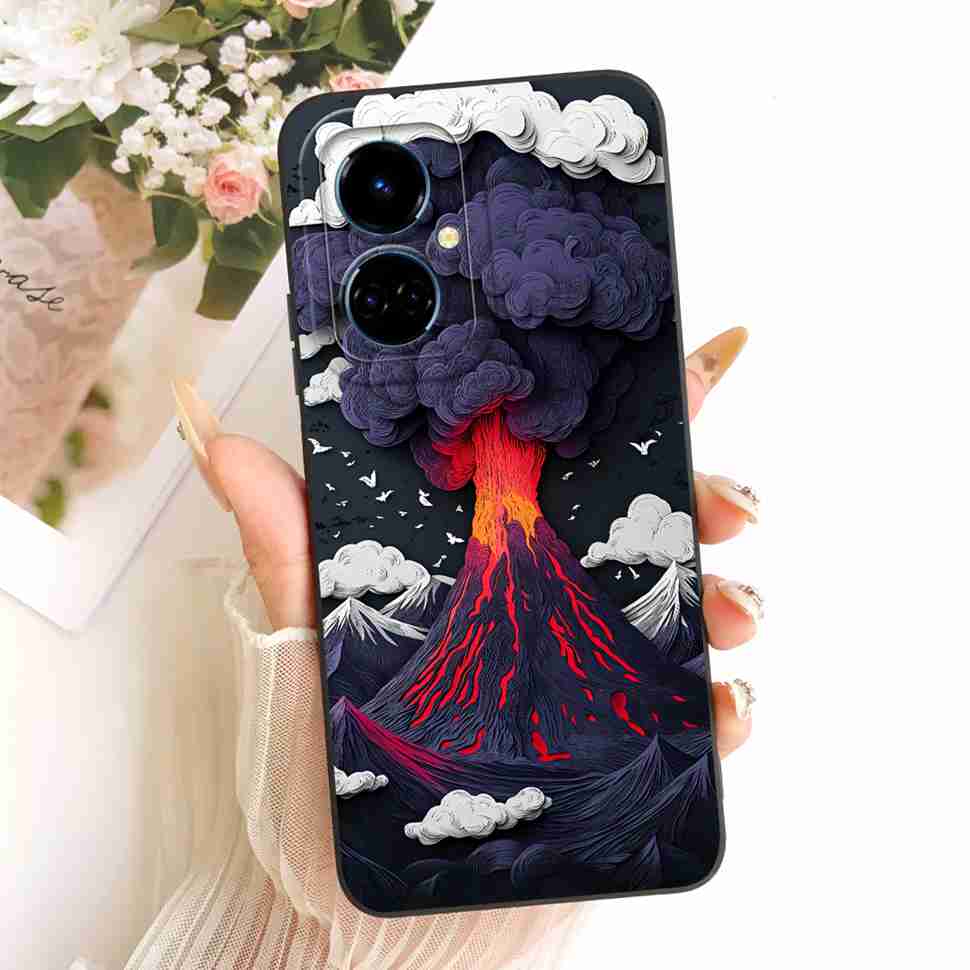 For Tecno Camon 19 CI6n Case Blue Pattern Cat Cover Soft Silicone Casing For Tecno Camon 19 Camon19 Cover Phone Shell