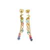 Boucles d'oreilles Luxenter en argent 925 et cristal multicolore finition or 18k - Liesi