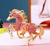 Keychain 2026 Year of Horse Key Chain Shiny Rhinestone Horse Animal Design Keychain Bag Charm Accessory
