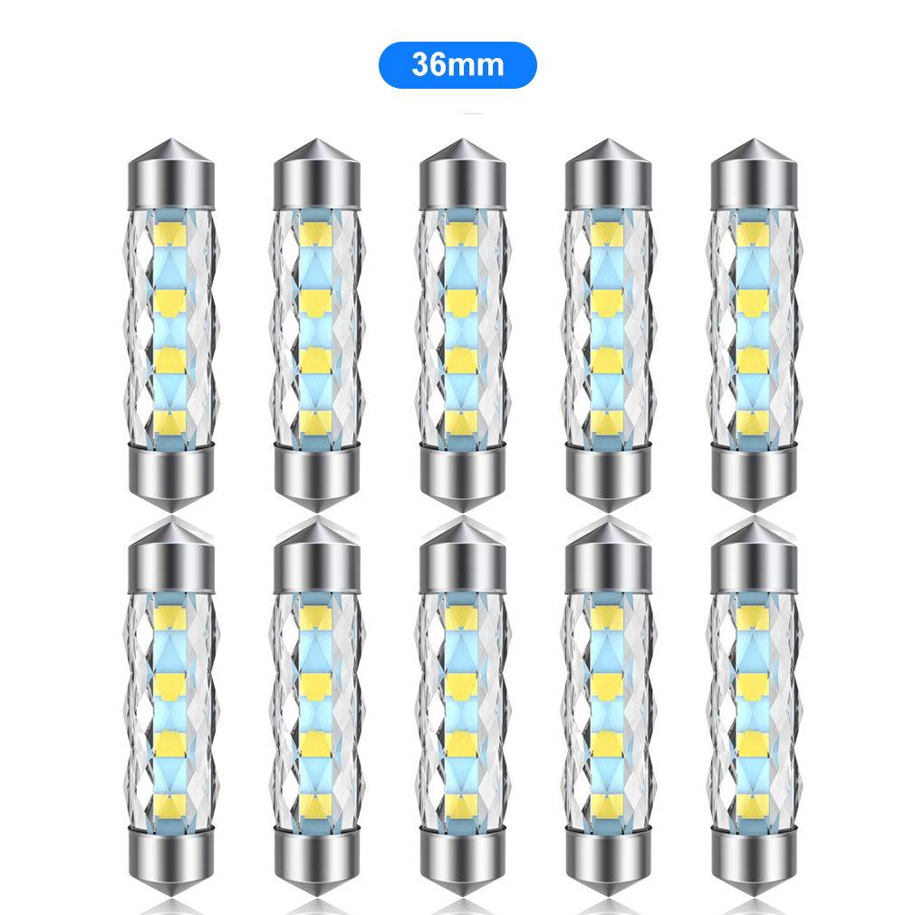 10 шт. C5W LED Автомобильная Салонная Купольная Лампа для Чтения Фестонная 31мм 36мм 39мм 41мм Двусторонняя Подсветка Номерного Знака Лампы Багажника C10W 2835 8SMD 12В DC 6000K Белый