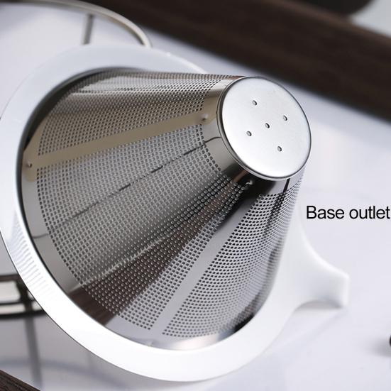 Кофейный фильтр из нержавеющей стали 304, двухслойный, с мелкой сеткой, безбумажный, многоразовый, капельница для кофе, конус, сито, воронка, аксессуары для кофеварки