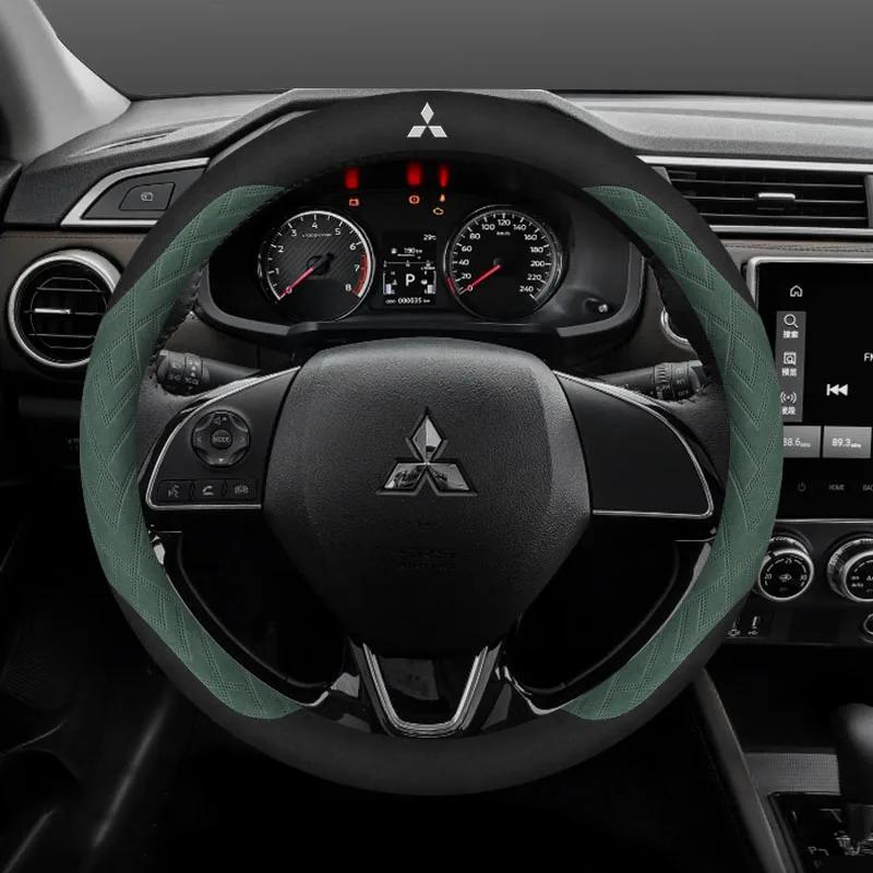 Для Mitsubishi Outlander Pajero Asx Colt Lancer Delica Evolution L200 Triton RALLIART Противоскользящая замшевая оплетка на руль автомобиля