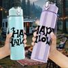 1PC Minimal Happy Halloween 750ml Color Plastic Sports Water Bottle Leakproof Flip Straw Lid Suitable for Sports Office Home Use