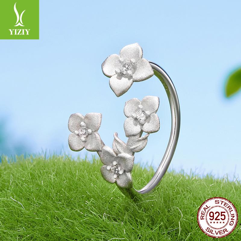 Flower Opening Ring For Women, Simple Matte Texture, Unique Elegance, Light Luxury Flower Ring Ring
