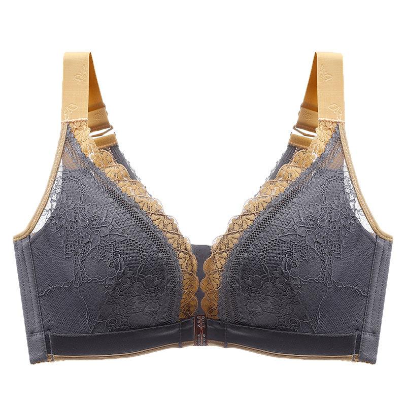 Сексуальный сексуальный большой размер спереди пряжка кружево сзади лето тонкий срез регулируемый поли полимеризация без стального кольца для сбора вторичной груди крышка