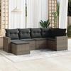 VidaXL Garden Lounge Set 6 Pcs with Grey Cushions Wicker 3219250
