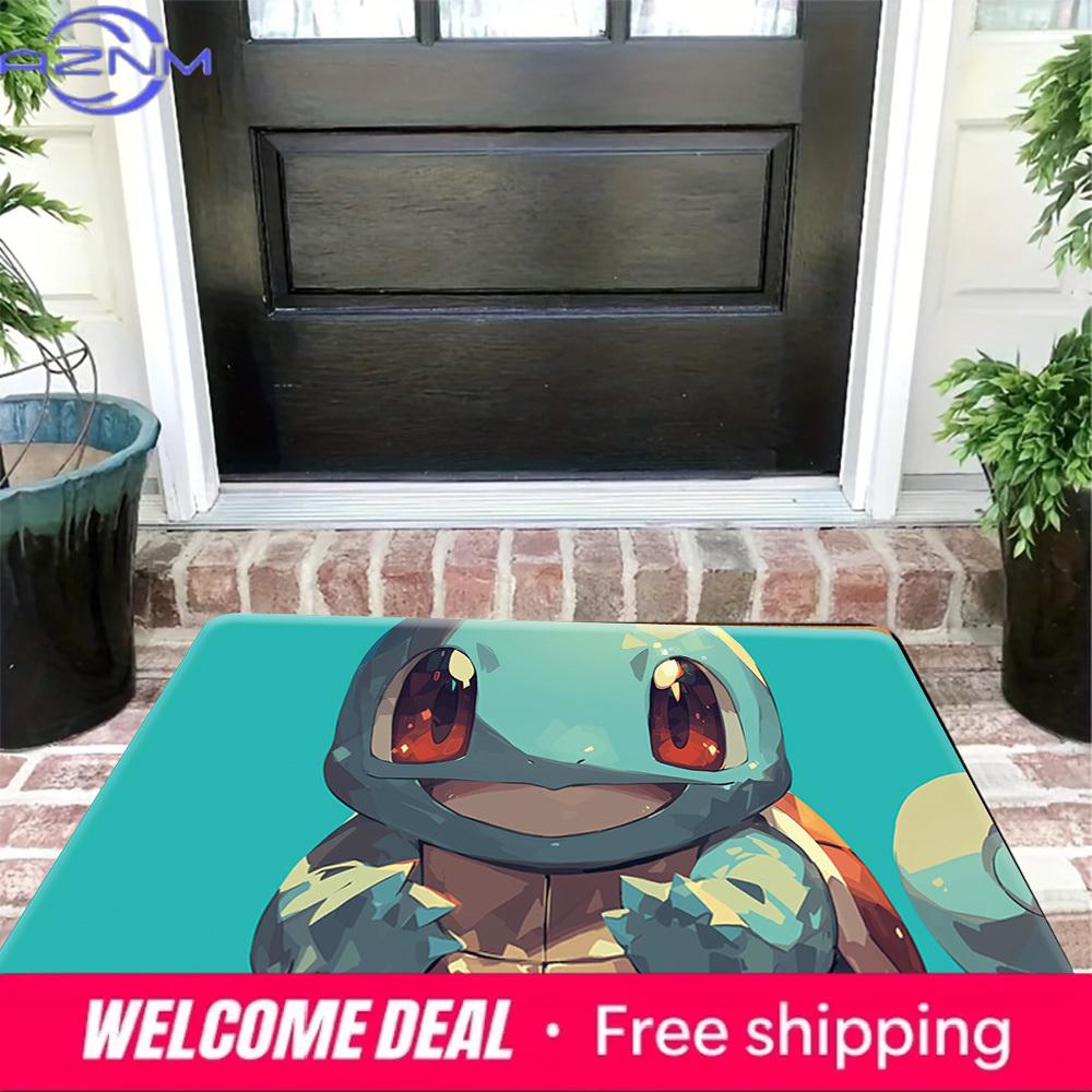 Pokemon Squirtle Cute Art Print Non-slip Doormat Soft Floor Mat for Home Decor
