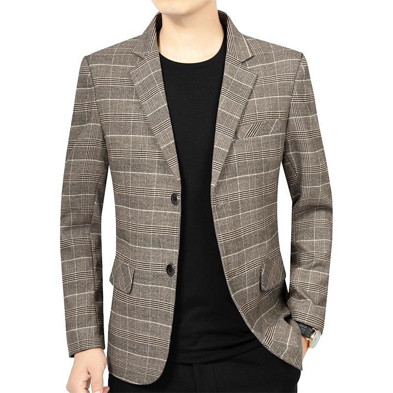 Spring Men Plaid Blazers Jackets Business Casual Suits Coats High Quality Male Slim Blazers Jackets Striped Blazers Coats
