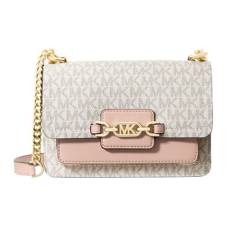 Michael Kors Heather Classic Monogram Logo Fashion Flap Envelope Bag Women bags Vanilla-White Nude-Pink 32S2G7HC0B-173