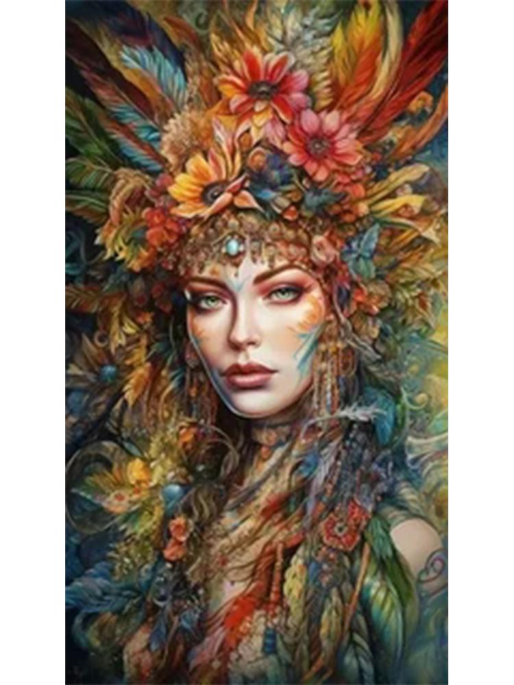 Девушка-волчица DIY 5D Алмазная картина Полная круглая алмазная квадратная вышивка крестом Мозаика Художественная живопись Украшение для дома Подарок