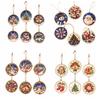 6Pcs Round Shape DIY Christmas  Painting Kit Xmas Tree DIY Craft Kit  Window Decoration