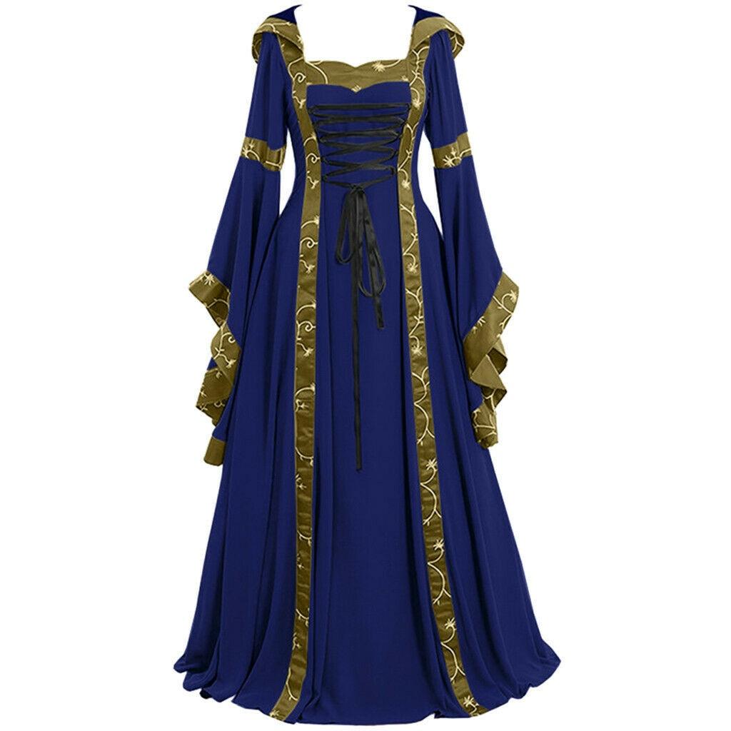 Women Medieval Halloween Dress Vintage Renaissance Gothic Cosplay Party Carnival