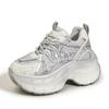 10CM New Style Women High Platform Dad Shoes Thick Bottom Spring Autumn Breathable Mesh Sports Shoes Comfortable Casual Sneakers