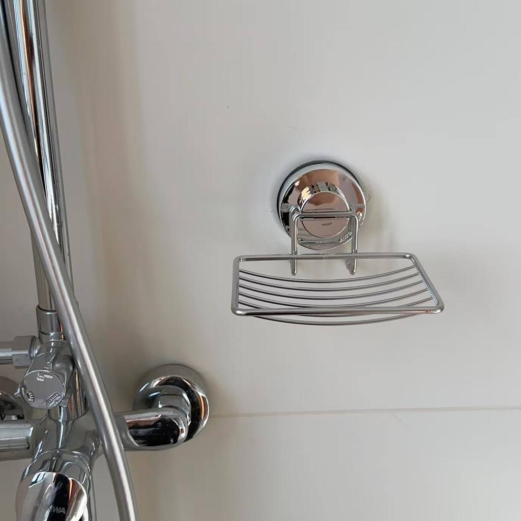 Мыльница на присоске, без сверления, настенная, дренажная полка, держатель для мыла в ванной комнате, органайзер из нержавеющей стали с решеткой для дома, ванной комнаты