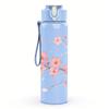 1PC Cherry Blossom Floral 750ml Color Plastic Sports Water Bottle Leakproof Flip Straw Lid For Sports Office Home Use