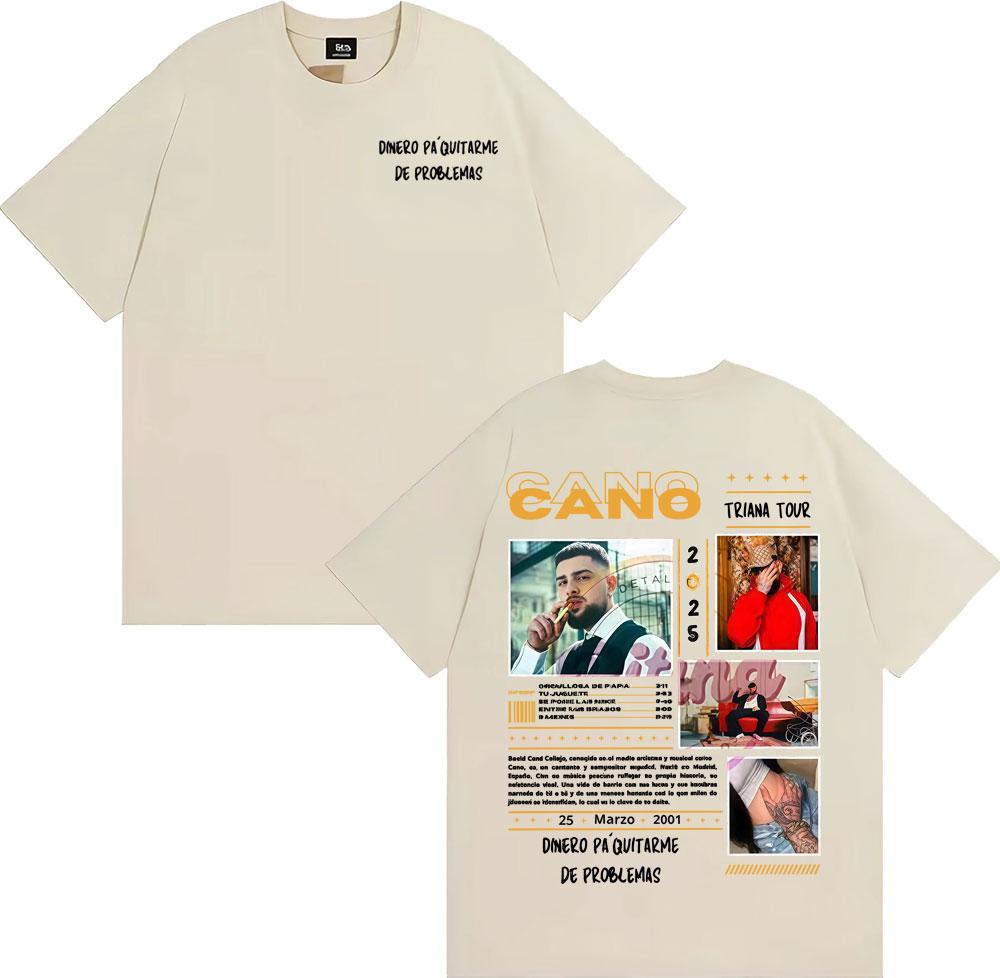 Rapper Cano Triana Tour Album 2025 Print Tee Shirt Unisex Casual Cotton Short Sleeve Tshirt Male Summer Tops High Quality T Shirt