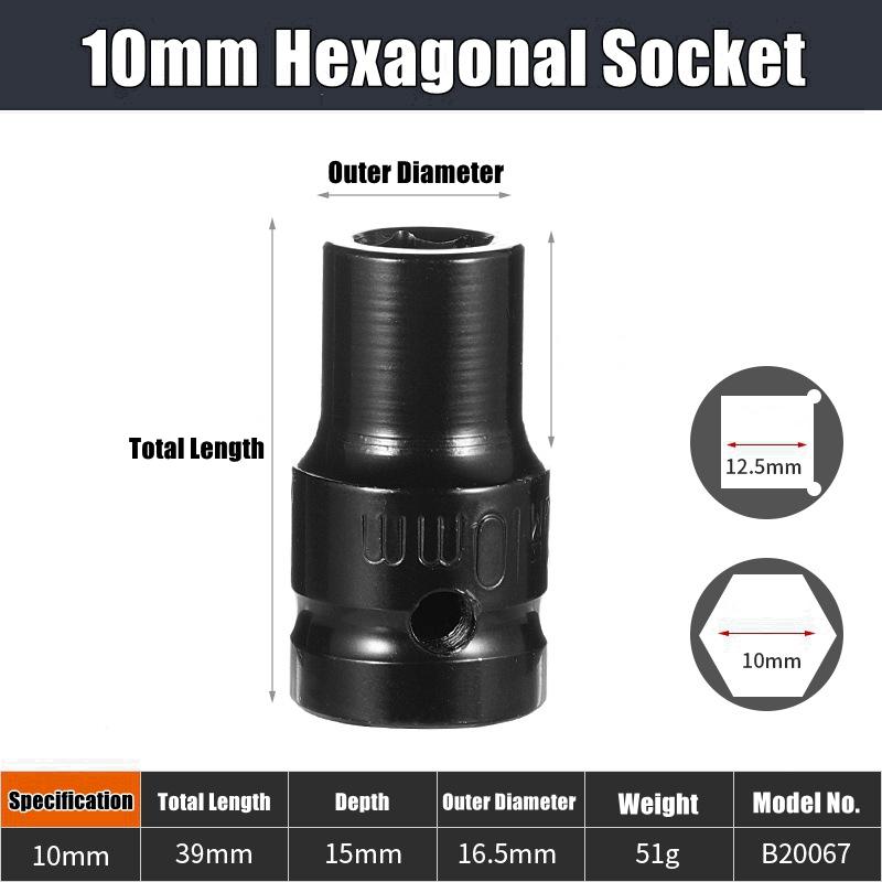 Набор глубоких ударных головок 1/2" Привод Метрический ключ Черная головка Глубокая ударная головка Пневматическая головка Инструменты для снятия шин