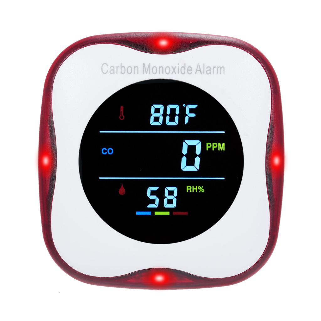 Carbon Monoxide Detectors Plug In Wall 3in1 CO Detector Humidity Temperature Meter with LCD