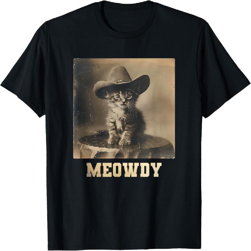 Meowdy Texas Cat Meme T-Shirt for Men Women Girls Kids