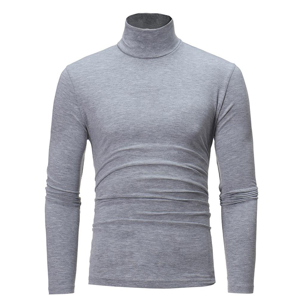 Мужской комплект рубашек с высоким воротом 3 шт. Термобазовый слой с длинным рукавом Облегающий Однотонный