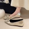 French Fashion Low Heel Slipon Shoes For Women With Pu Material And Elegant Design
