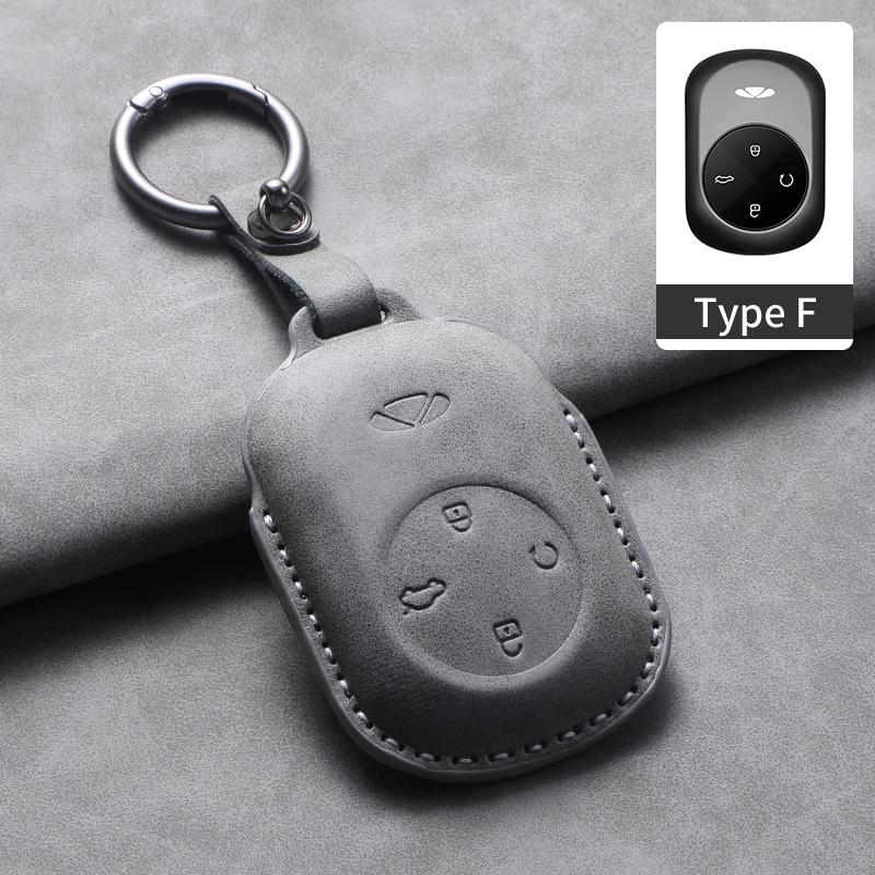 Для Chery Fulwin T9 2025 Кожаный чехол-сумка для ключей автомобиля Кошелек Держатель Чехол для ключей Брелоки Автоаксессуары Веревка для ключей Брелок