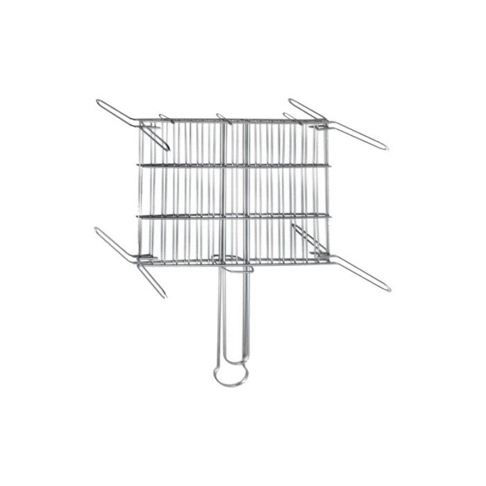 Grille double pour barbecue - Zinc - 45x45cm - 76843