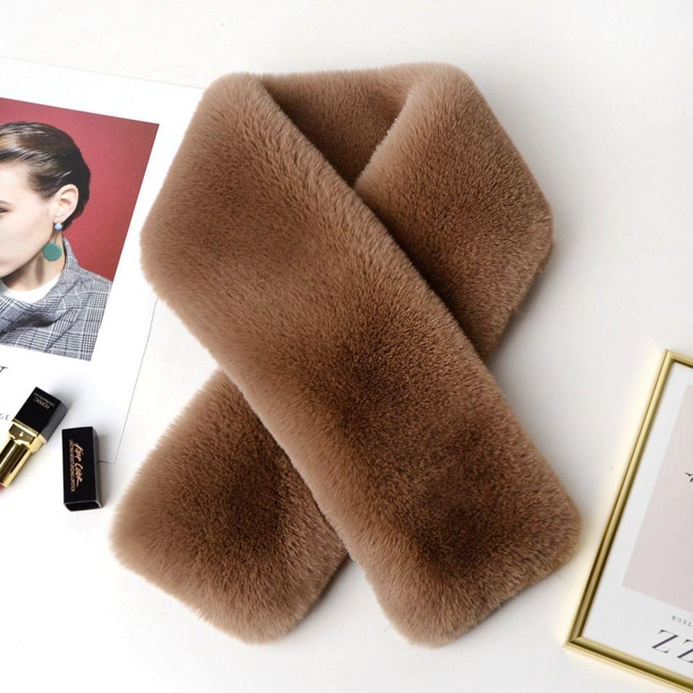 Thicken Winter Warm Shawl Solid Color Neckerchief Wrap Neck Warmer Cross Scarf