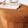 Banc coffre pliable ovale Bouclette "Teddy Moka" La Factory - Teddy Moka Ambre