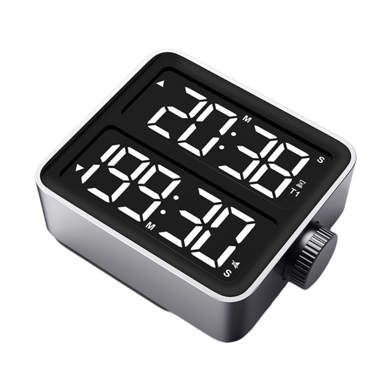 Цифровой таймер с USB-зарядкой, двойной LED-экран, обратный отсчет, магнитная задняя сторона, регулируемая громкость, для готовки, тренировок